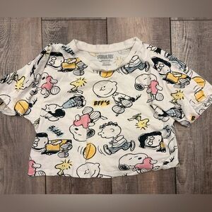 Peanuts -  teen 16Y White and Yellow Graphic Tee Cropped